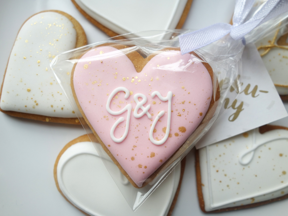 Serce z inicjałami - różowe