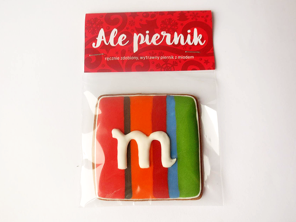Piernik z logo ręcznie dekorowany, bez żelatyny